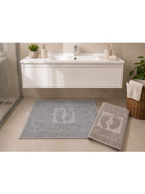 Ayak Havlusu 2 Adet / Banyo Paspas / %100 Pamuk Kumaş / Ultra Yumuşak