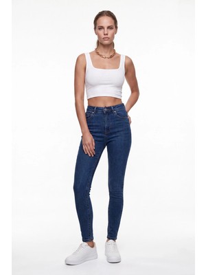 Cemo Kadın Yüksek Bel Skinny Fit Jean Pantolon
