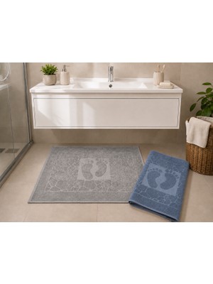 Ayak Havlusu 2 Adet / Banyo Paspas / %100 Pamuk Kumaş / Ultra Yumuşak