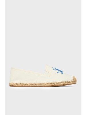 Tommy Hilfiger Logolu Nakış Işlemeli Kanvas Espadril Ayakkabı Bayan Ayakkabı FW0FW09240 Ybl