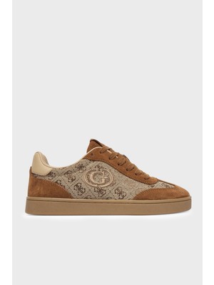 Guess Jacek 4g Logolu Süet Detaylı Sneaker Ayakkabı FLTJACLEA12 Bayan Ayakkabı Fltjac LEA12 Cogna