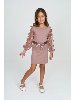 My Kids Wear Belden Bağlamalı Tül Detaylı Çocuk Elbise Mykids Collection