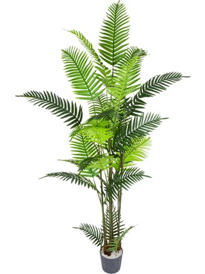 Herdekora Yapay Palmiye Ağacı Gerçek Dokulu 24 Yaprak Yeşil 210 Cm.