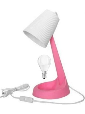 Mikasso Masa Lambası - Pembe-Led Top Ampul Dahil Plastik Pembe