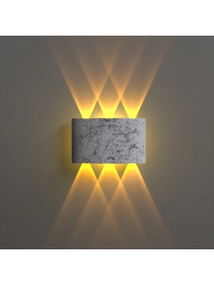 Mikasso Uranüs Mermer Desen Kasa Amber Işık Ledli Dekoratif Işık Süzmeli Iç Dış Mekan Lüks Modern Aplik Plas