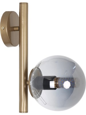 Mikasso Libra Eskitme Füme Camlı Aplik Metal Kahverengi