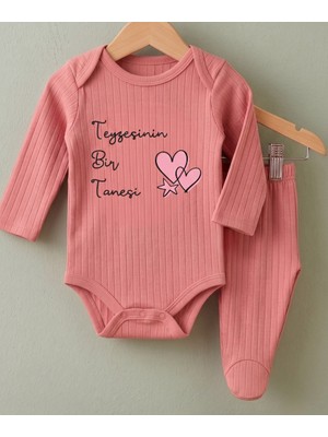 Egg Baby Teyzesinin Bir Tanesi Yazılı Hastane Çıkışı 2 Li Bebek Takım Teyze Temalı %100 Pamuk