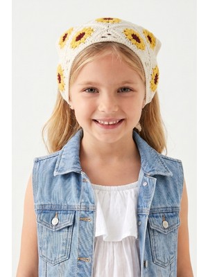 Le Mabelle Sarı  Ayçiçeği Desenli Kız Çocuk Bandana