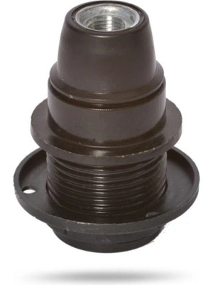 Mikasso E14 Abajur Duy Yarım Diş Siyah Metal Beyaz