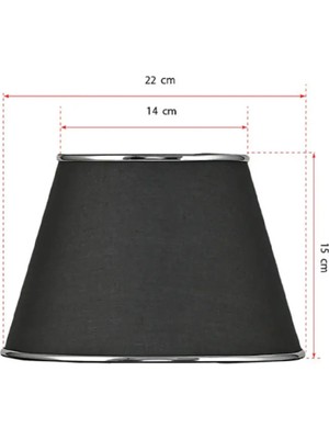 Mikasso Minimalist Small Abajur Şapkası - Yedek Şapka - Abajur Başlığı -Kumaş Başlık Kumaş Siyah