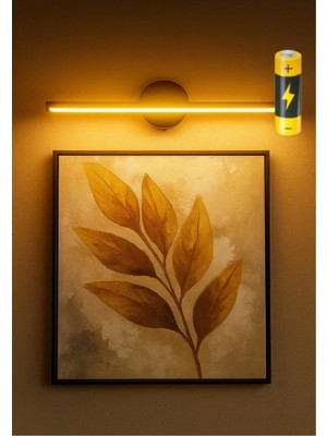 Mikasso Svet/amber/ Model Kablosuz Ledli Pilli Aplik Banyo Tablo Ayna Duvar Aydınlatma Siyah Pil Dahildir Al
