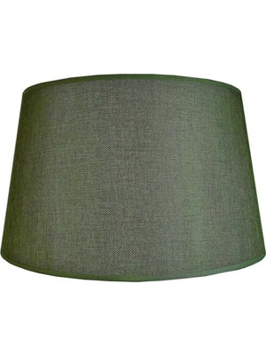 Mikasso Kumaş Lambader Şapkası Çap 35CM Abajur Başlığı Konik Yeşil L314 Kumaş Yeşil