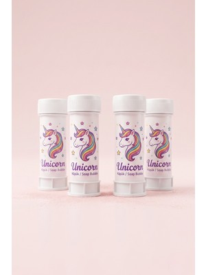Le Mabelle Beyaz Unicorn Temalı 4'lü Köpük Balon Set