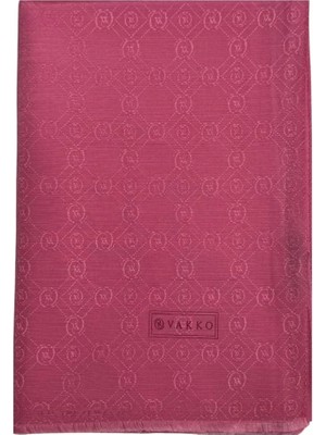 Vakko Pamuk Ipek Monogram Şal 40752-PEMBE