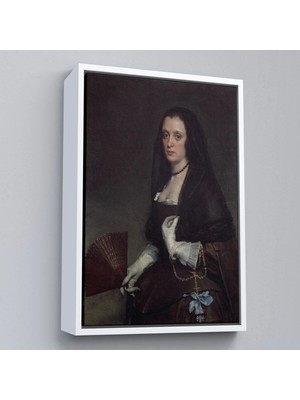 Trezon Ahşap Çerçeveli Diego Velázquez - Hayranlı Kadın Tablo - The Lady With A FAN-7433