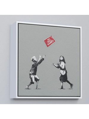 Trezon Ahşap Çerçeveli Banksy No Ball Games TABLOSU-8352