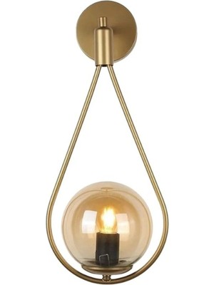 Mikasso Yıldız Home Damla Aplik Tekli Eskitme Bal Camlı Avize Metal Siyah