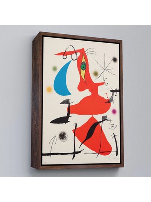 Trezon Ahşap Çerçeveli Joan Miro - Sürreal Soyut TABLO-7365