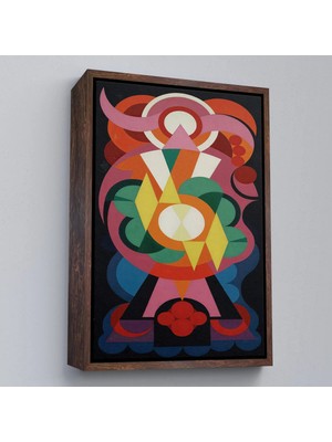 Trezon Ahşap Çerçeveli Auguste Herbin - Soyut Sanat Kompozisyon TABLOSU-8100