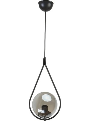 Mikasso Damla Camlı Tekli Modern Hol Salon Oturma Odası Giriş Tekli Avize Cam 1 E27 Gri Salon / Oturma Odası
