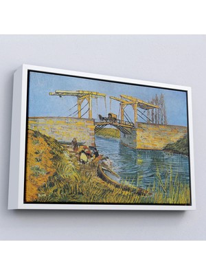 Trezon Ahşap Çerçeveli Vincent Willem Van Gogh - Arles Köprüsü Tablo - Bridge At ARLES-7154