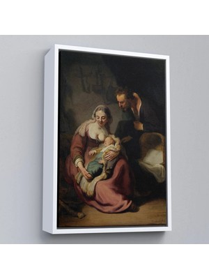 Trezon Ahşap Çerçeveli Rembrandt - Kutsal Aile Tablo - The Holy FAMILY-7431