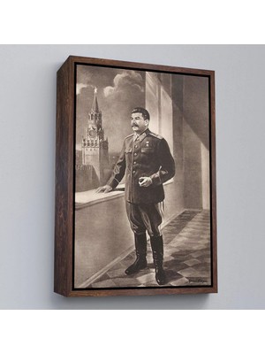 Trezon Ahşap Çerçeveli Joseph Stalin Rusya ve Sovyetler Birliği Sscb TABLO-7715
