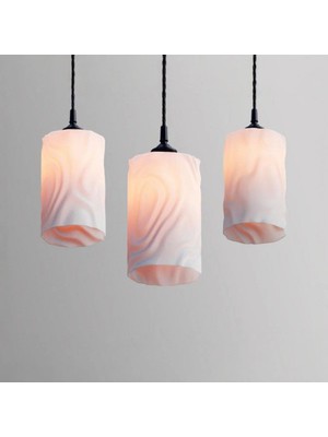 Mikasso 3D Yazıcı Baskı Modern Avize – Pla Malzeme, 28 Cm, Beyaz Plastik 1 E27 Beyaz Antre / Hol