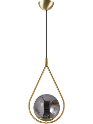 Mikasso Damla Camlı Tekli Modern Hol Salon Oturma Odası Giriş Tekli Avize Cam 1 E27 Gri Antre / Hol