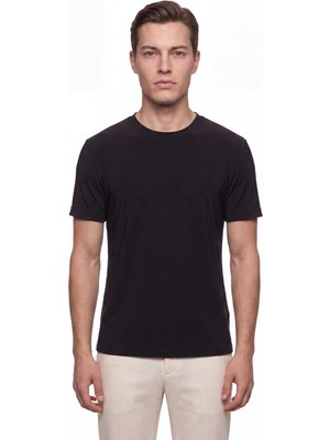 Efor Erkek Comfort Fit Pamuklu Bisiklet Yaka Siyah Tişört TS 929