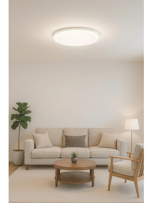 Mikasso Tavana Sıfır LED Modern Avize Aydinlatma Gün Işığı Yüksek Lumen Güçlü Işık Balkon-Mutfak-Ofis-Salon