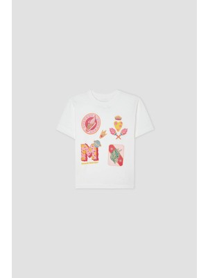 Swatsky Kız Çocuk Beyaz Tshirt