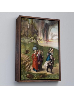 Trezon Ahşap Çerçeveli Albrecht Dürer - Lüt ve Kızları Tablosu - Lot And His DAUGHTERS-7355