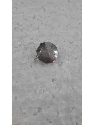 Mikasso 14 mm Füme Octagon Işlenmiş Avize Taşı 10 Adet Cam 1 E27 Gri Bebek / Çocuk Odası