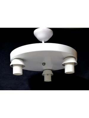 Mikasso 3 Lü Metal Avize Metal 1 E27 Beyaz Salon / Oturma Odası