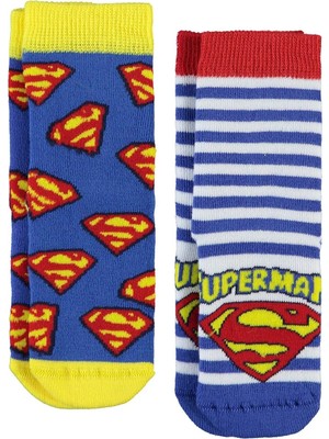 TeknoKapsül Superman Havlu 2'li 2-12 Yaş Erkek Soket Çorap - Standart