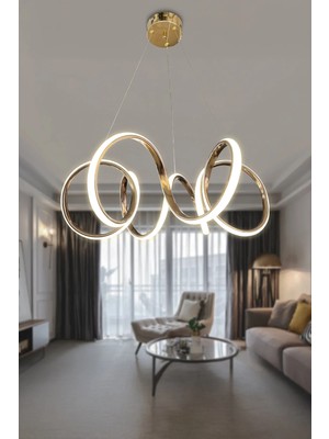 Mikasso 3 Renk Modern Sarkıt Kıvrım LED Avize Alüminyum 1 Belirtilmemiş Sarı Salon / Oturma Odası