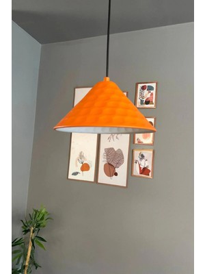 Mikasso Rumy Turuncu Tekli Avize Sarkıt Ofis Showroom Salon Mutfak Avizeleri Metal 1 E27 Turuncu Salon / Otu