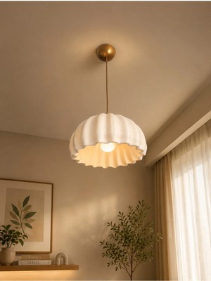 Mikasso Ravena Eskitme Tekli Sarkıt Avize, Salon Mutfak Oturma Yatak Odası Modern Plastik 1 E27 Altın Salon