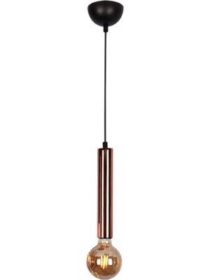 Mikasso Botan Tekli Avize Bronz Metal 1 E27 Metalik