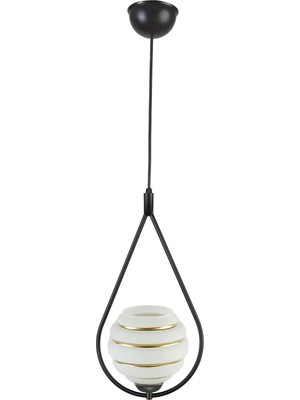 Mikasso Damla Camlı Tekli Modern Hol Salon Oturma Odası Giriş Tekli Avize Cam 1 E27 Altın Salon / Oturma Oda