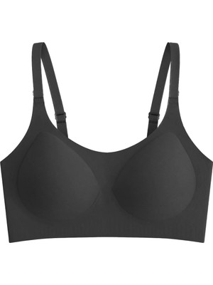 Cottonhill Seamless Bra - Solena | Siyah Lazer Kesim Dikişsiz Balensiz Toparlayıcı Kadın Sütyen