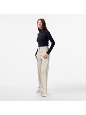 Calvin Klein Cotton Twill Logo Stripe  Kadın Beyaz Pantolon