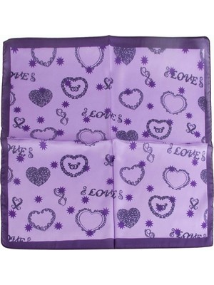 Eco Lounge Kalp Yıldız Desenli Zr Şifon Fular 50*50 cm
