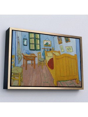 Trezon Ahşap Çerçeveli Vincent Van Gogh - Arles'ta Yatak Odası Tablosu - Bedroom In ARLES-7179