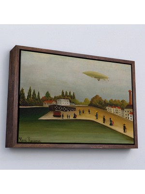 Trezon Ahşap Çerçeveli Henri Rousseau -Tokyo Japonya Quai D'ıvry TABLO-7112