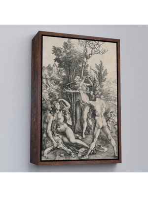 Trezon Ahşap Çerçeveli Albrecht Dürer - Herkül Yol Ayrımında Tablo - Hercules At The CROSSROADS-7326