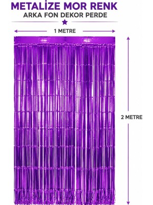 Eco Lounge Mor Metalize Parti Perdesi 100X200 cm – Kapı ve Arka Fon Perdesi