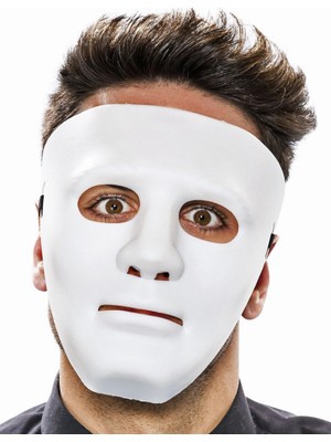 Eco Lounge Beyaz Renk Hip Hop Anonim Jabbawockeez Dans Maskesi 18X19 cm