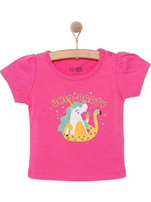 TeknoKapsül Ebebek Hello Baby Hellobaby Basic Kız Unicorn Parti Baskılı T-Shirt Kız Bebek